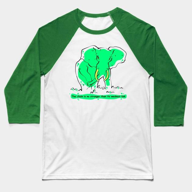 elephant Baseball T-Shirt by vanpaul54